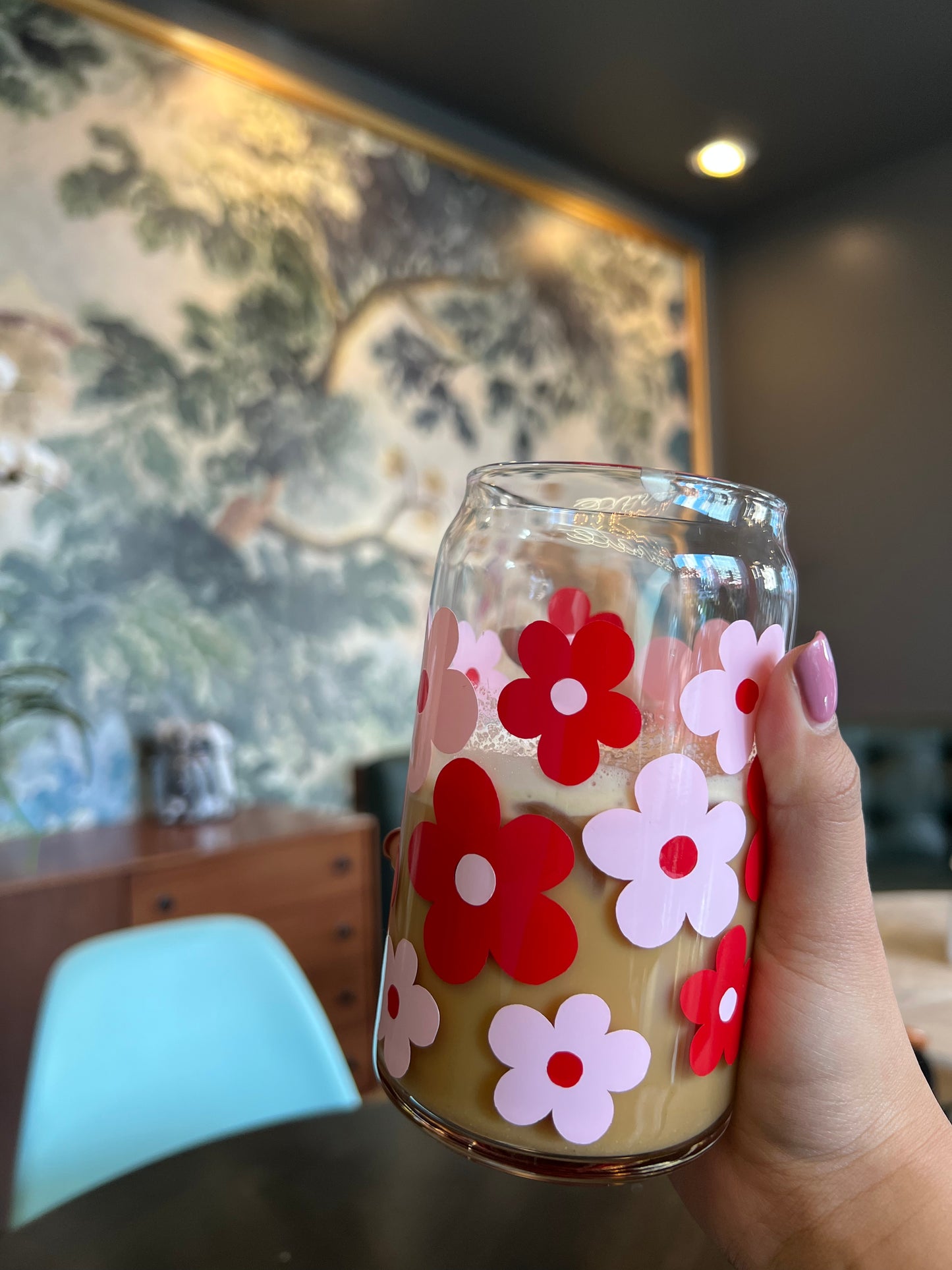Flower Ice Coffee Glass