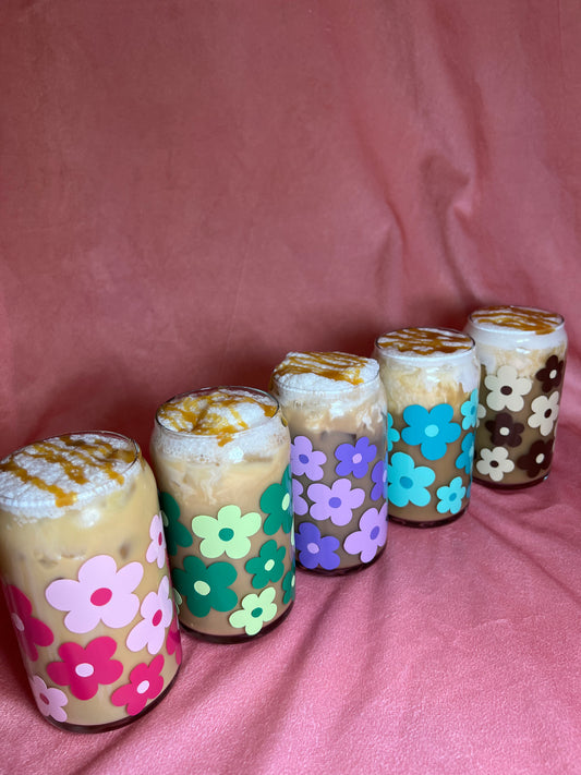 Flower Ice Coffee Glass