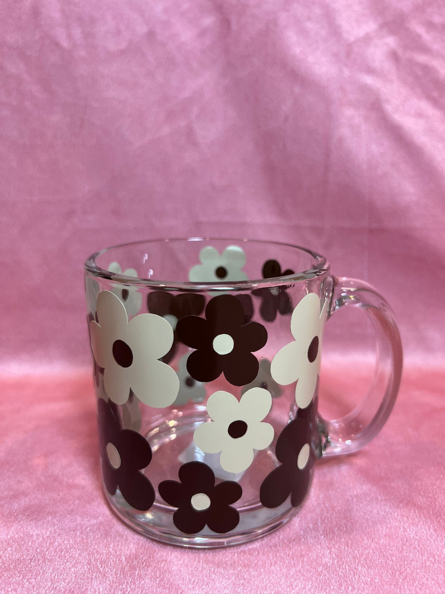 Multi-Color Flower Glass Mug