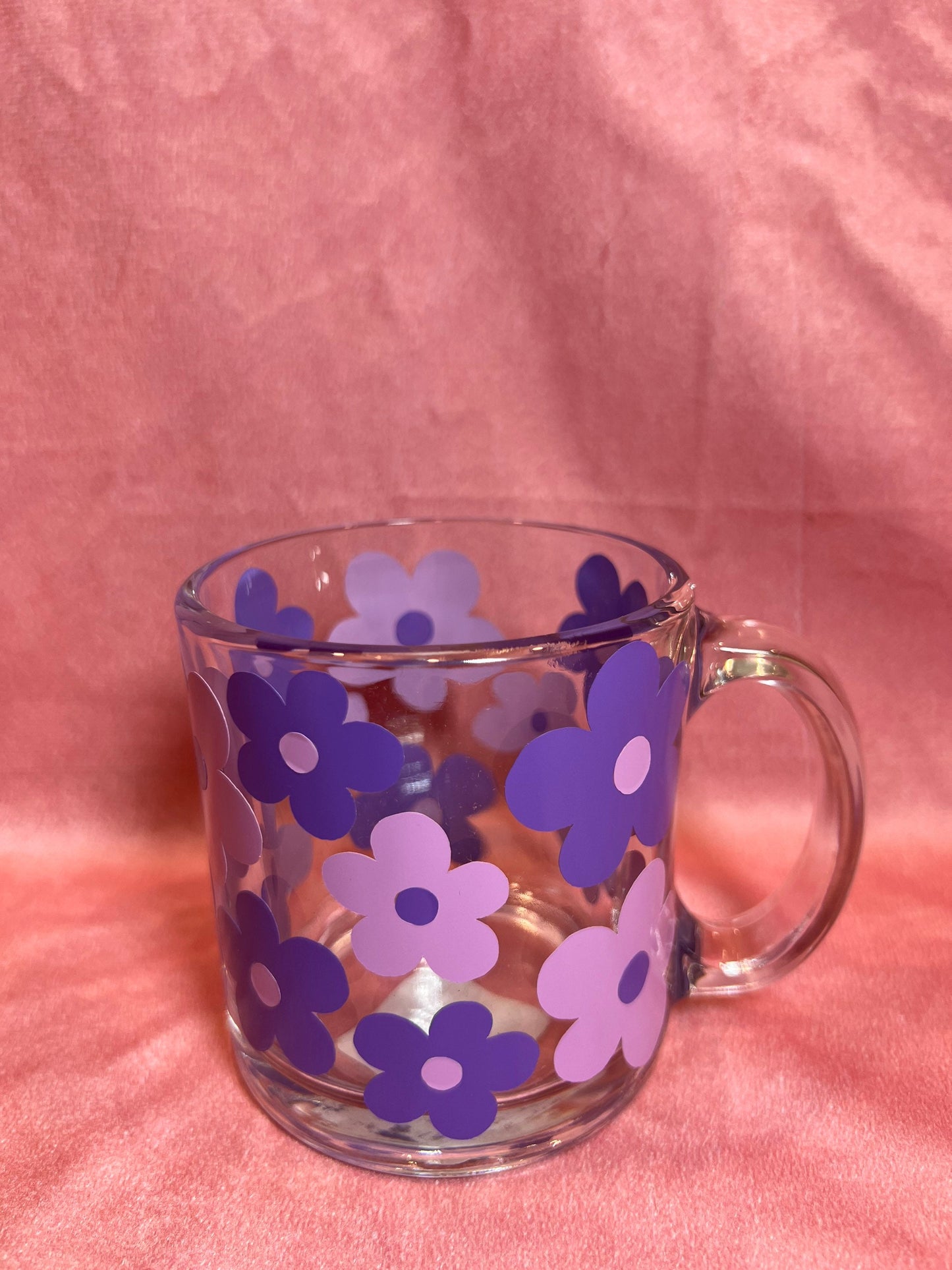 Multi-Color Flower Glass Mug