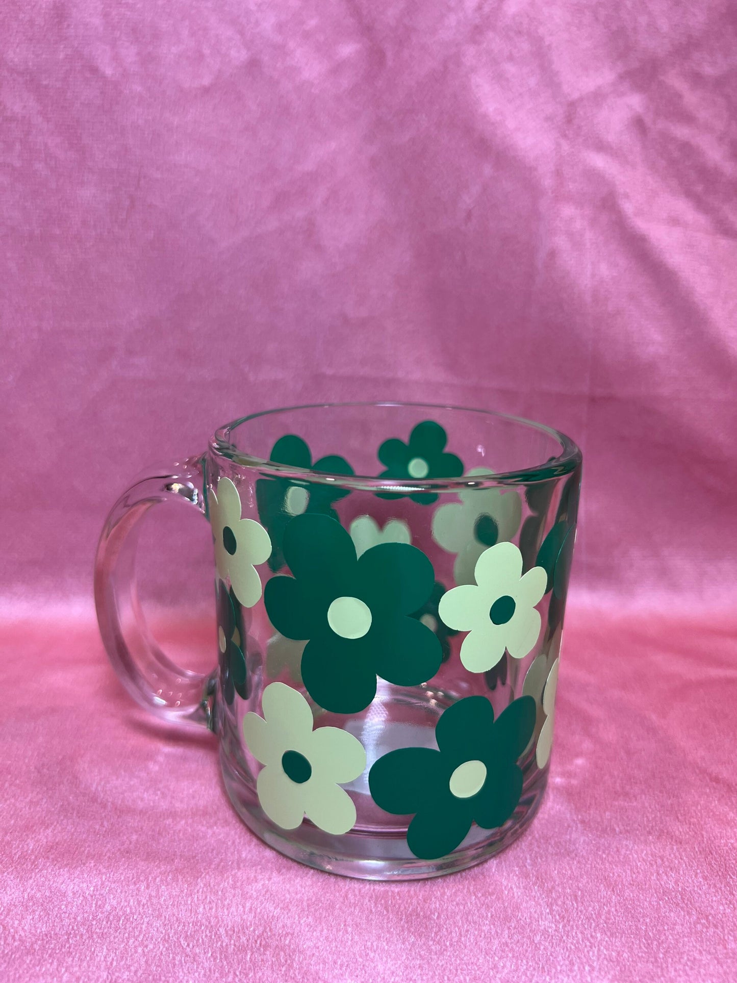 Multi-Color Flower Glass Mug