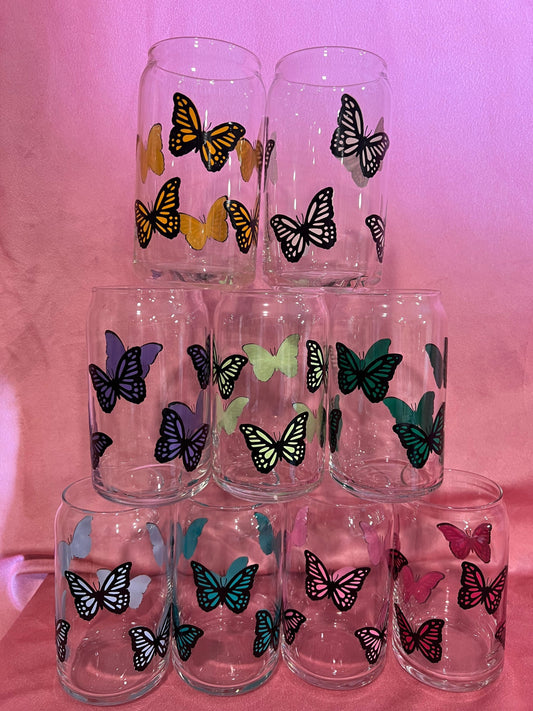 Butterfly Iced Coffee Glass