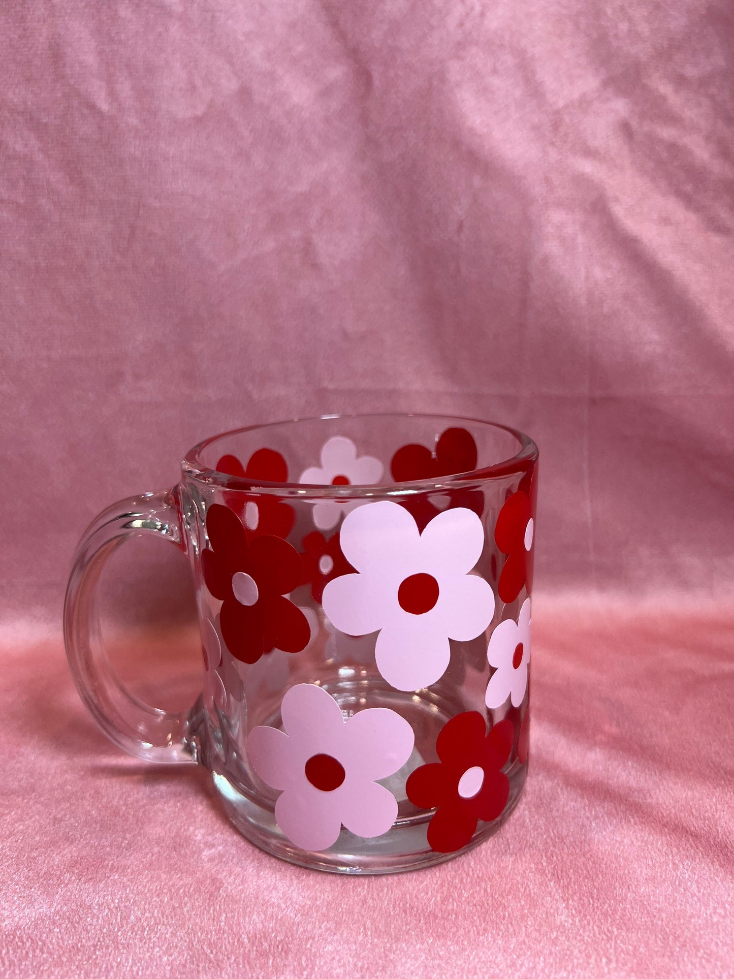 Multi-Color Flower Glass Mug