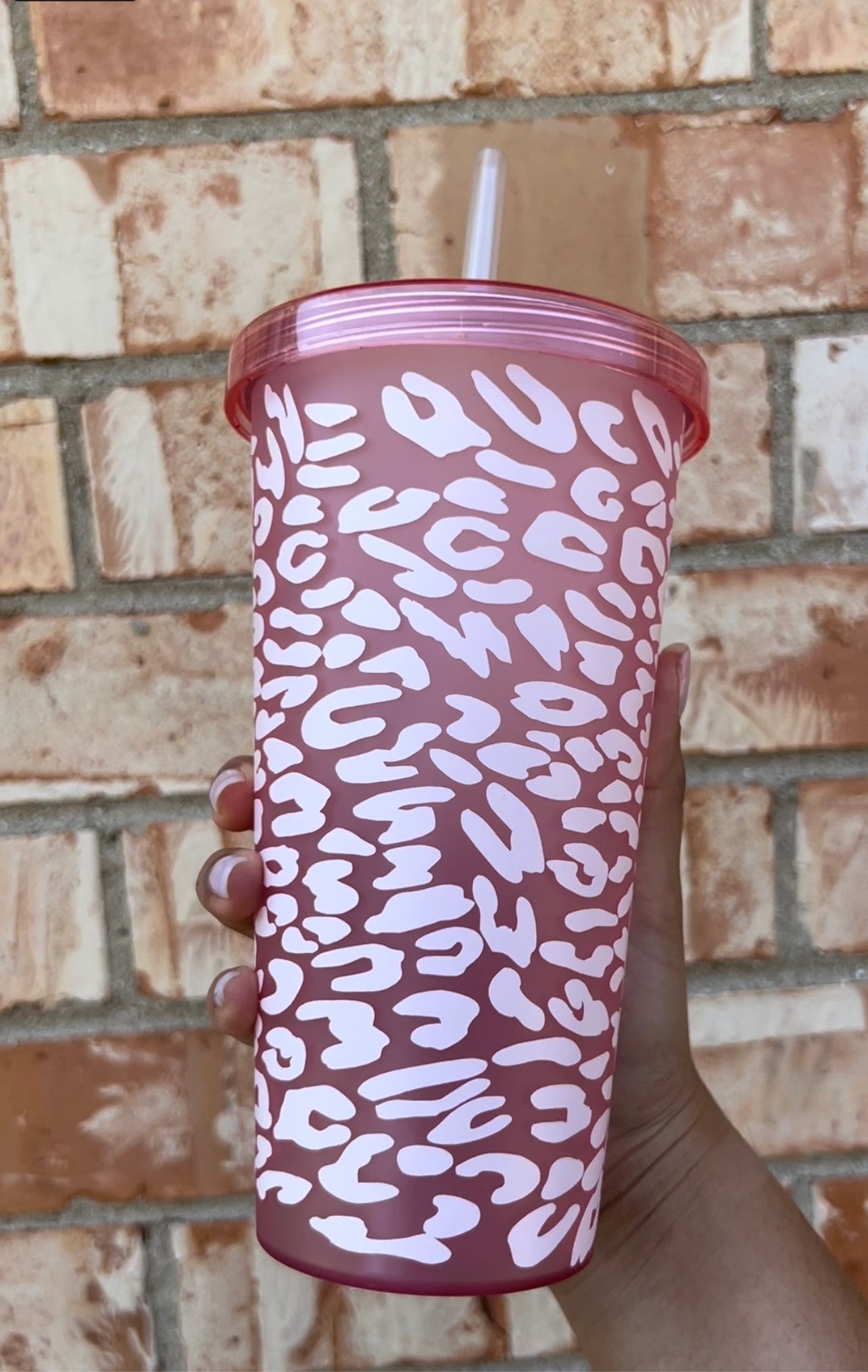 Light pink cheetah Tumbler