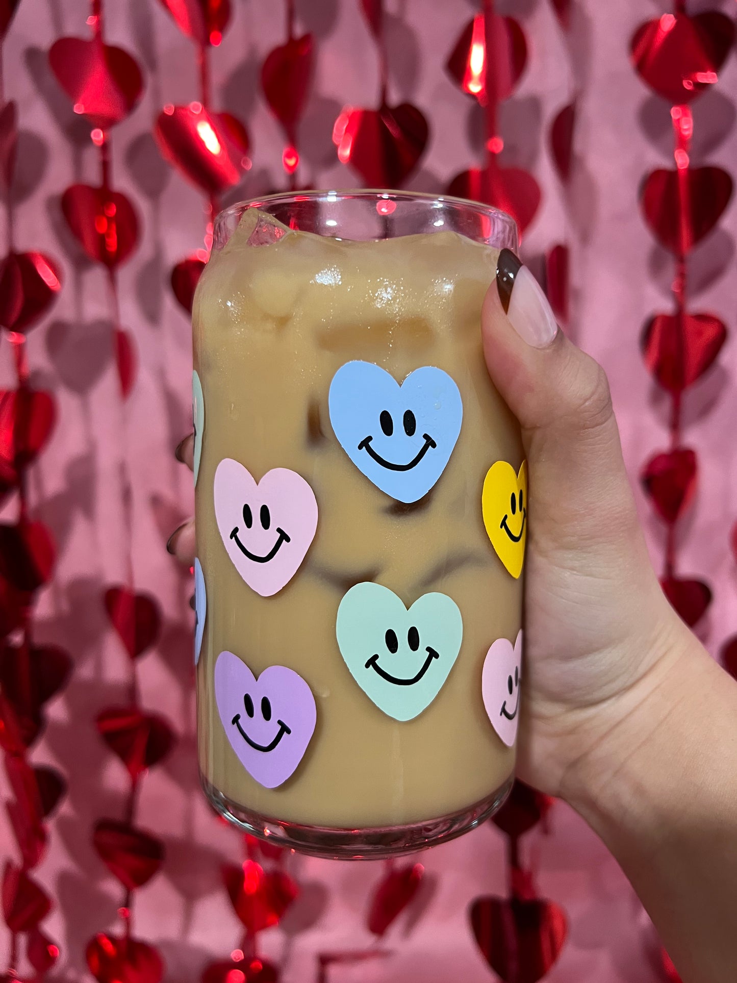 Smiley Heart Coffee Glass